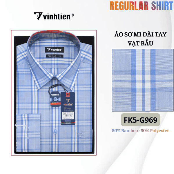 Áo SMDT Regular Fit 495 - Vải kẻ Bambo - Giỏ 1