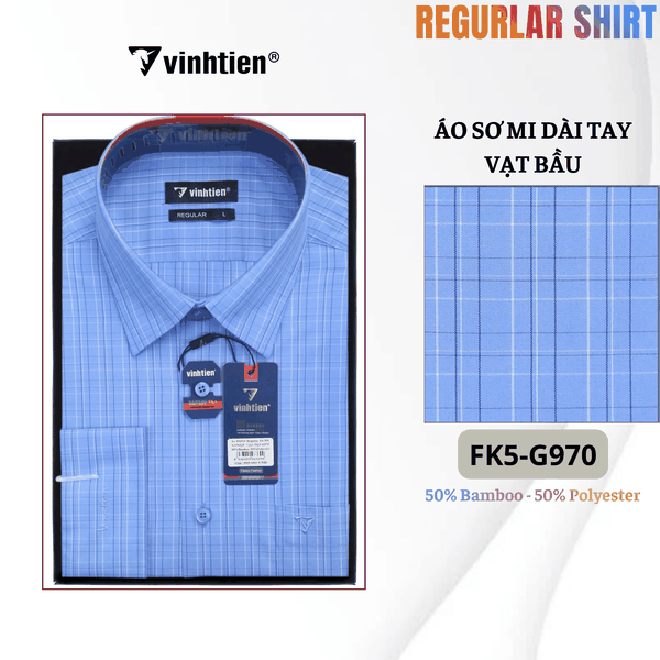 Áo SMDT Regular Fit 495 - Vải kẻ Bambo - Giỏ 1