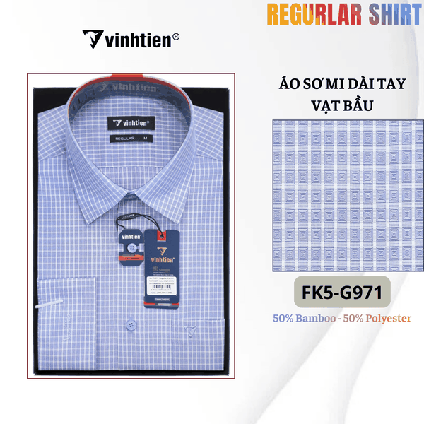 Áo SMDT Regular Fit 495 - Vải kẻ Bambo - Giỏ 1