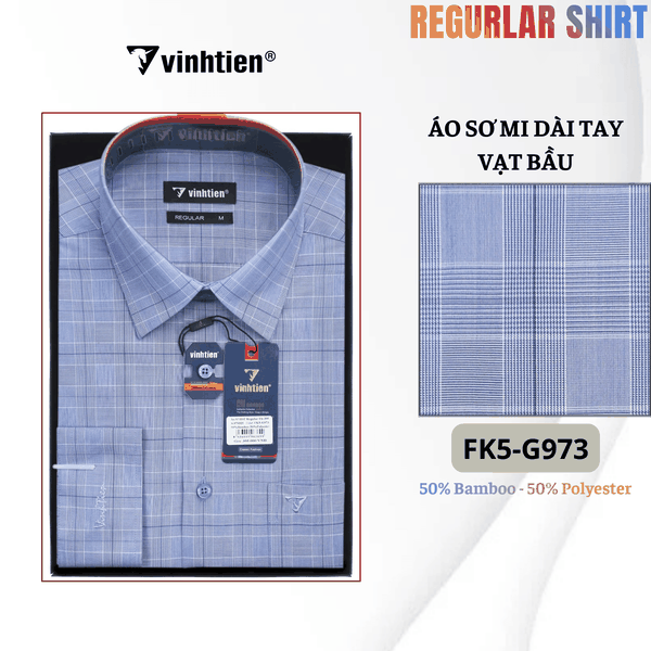 Áo SMDT Regular Fit 495 - Vải kẻ Bambo - Giỏ 1