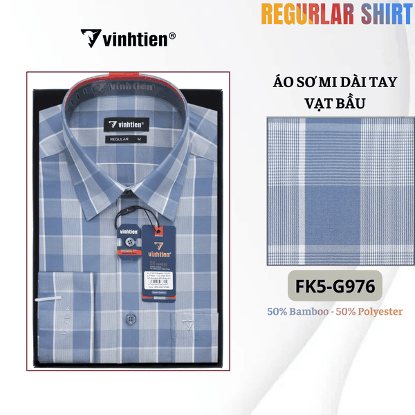 Áo SMDT Regular Fit 495 - Vải kẻ Bambo - Giỏ 1