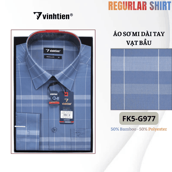 Áo SMDT Regular Fit 495 - Vải kẻ Bambo - Giỏ 1