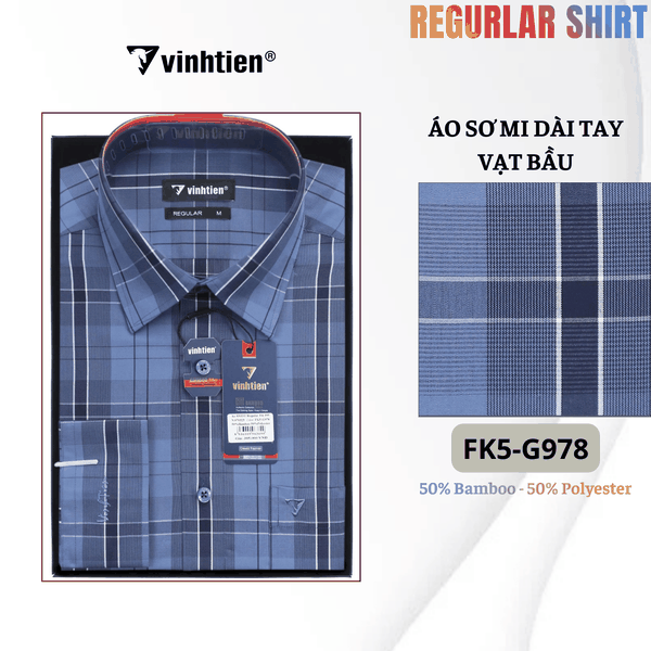 Áo SMDT Regular Fit 495 - Vải kẻ Bambo - Giỏ 1