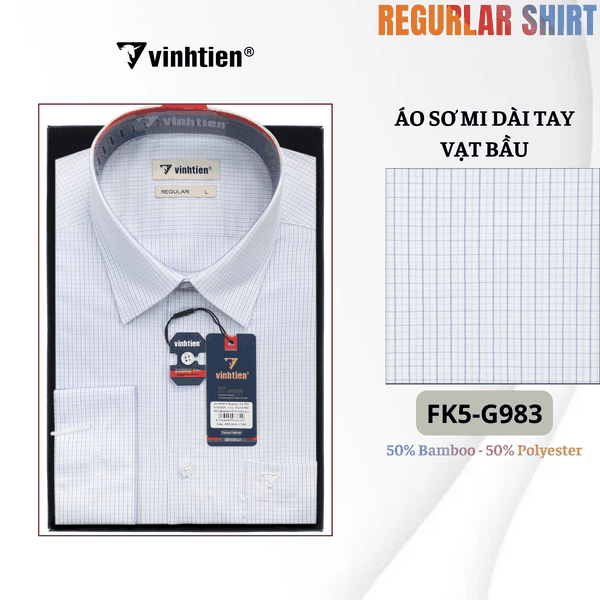 Áo SMDT Regular Fit 495 - Vải kẻ Bambo - Giỏ 1