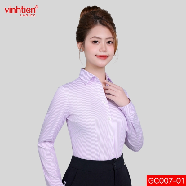 Áo Sơ Mi Dài Tay 575 - Vải Kẻ - Giỏ 2