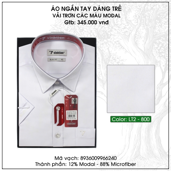 Áo SMNT Slim Fit 365 - Vải trắng Modal
