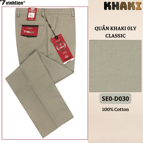 Quần Khaki 0Ly Classic 545 - Vải Khaki Trơn