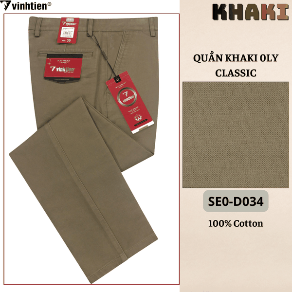 Quần Khaki 0Ly Classic 545 - Vải Khaki Trơn