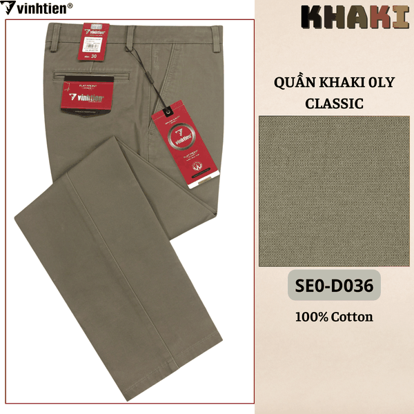 Quần Khaki 0Ly Classic 545 - Vải Khaki Trơn