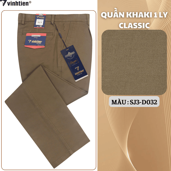 Quần Khaki 1Ly Classic 565 - Vải Khaki Trơn