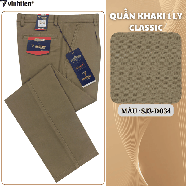 Quần Khaki 1Ly Classic 565 - Vải Khaki Trơn