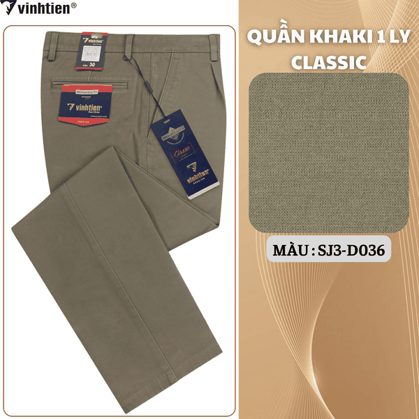 Quần Khaki 1Ly Classic 565 - Vải Khaki Trơn