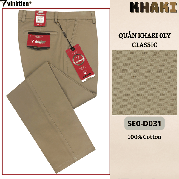 Quần Khaki 0Ly Classic 545 - Vải Khaki Trơn