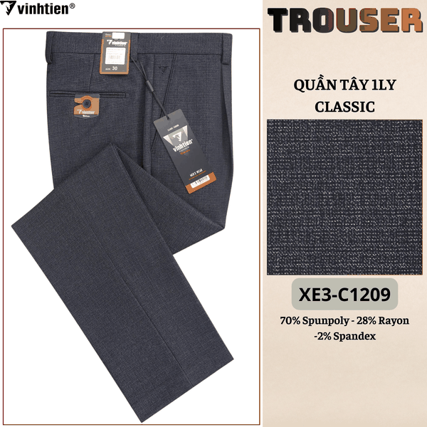 Quần Tây 1Ly Classic 499 - Vải Dãn Cao Cấp