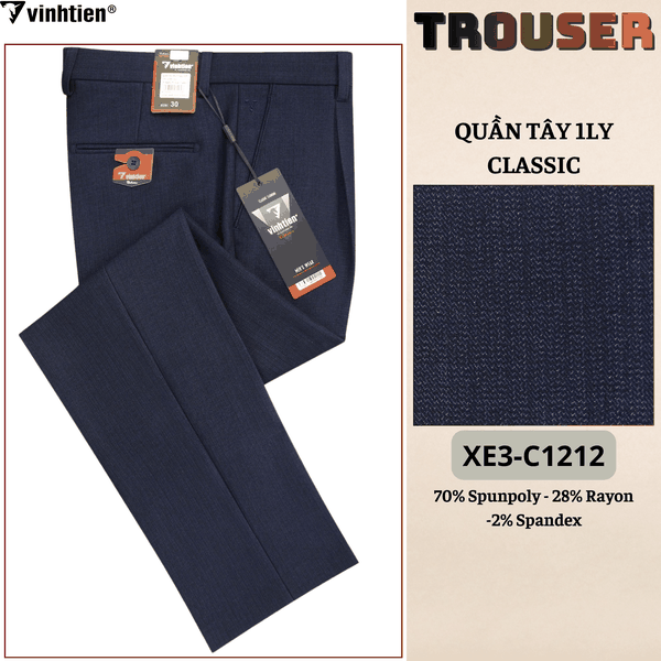 Quần Tây 1Ly Classic 499 - Vải Dãn Cao Cấp