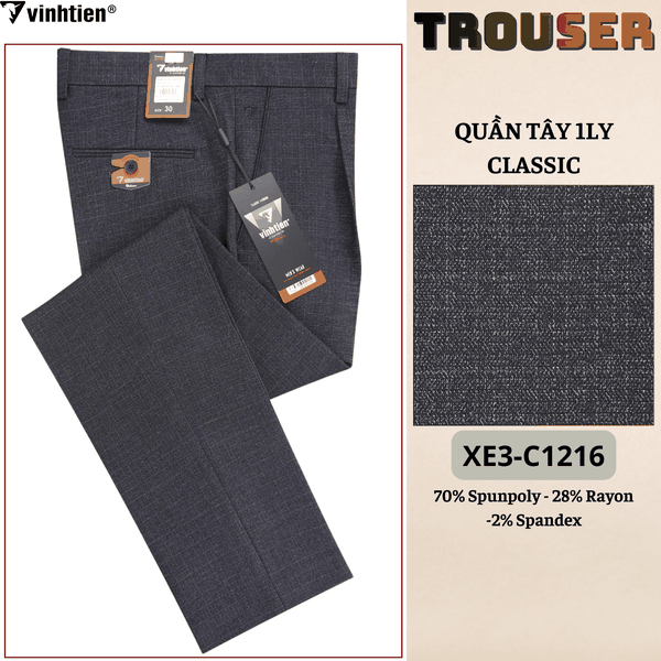 Quần Tây 1Ly Classic 499 - Vải Dãn Cao Cấp