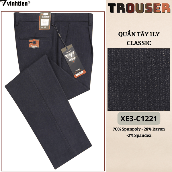 Quần Tây 1Ly Classic 499 - Vải Dãn Cao Cấp