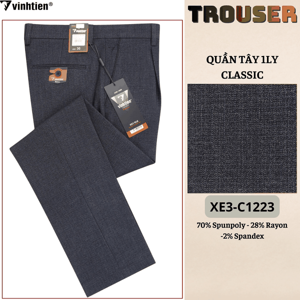 Quần Tây 1Ly Classic 499 - Vải Dãn Cao Cấp