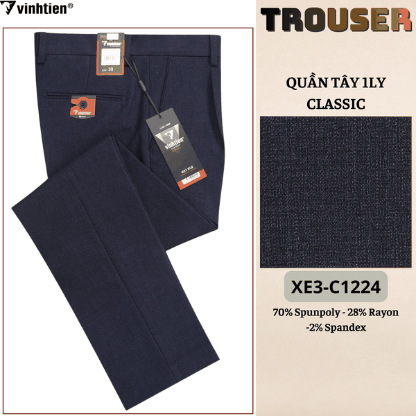 Quần Tây 1Ly Classic 499 - Vải Dãn Cao Cấp