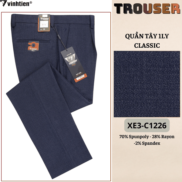 Quần Tây 1Ly Classic 499 - Vải Dãn Cao Cấp