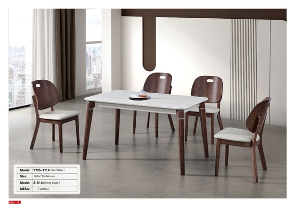 Bộ bàn ăn nhập khẩu 4 ghế YT25-11