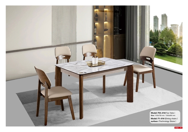 Bộ bàn ăn 4 ghế nhập khẩu F55-01