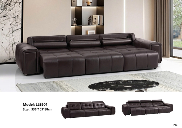 Bộ sofa da bò chỉnh điện nhập khẩu LJ5901