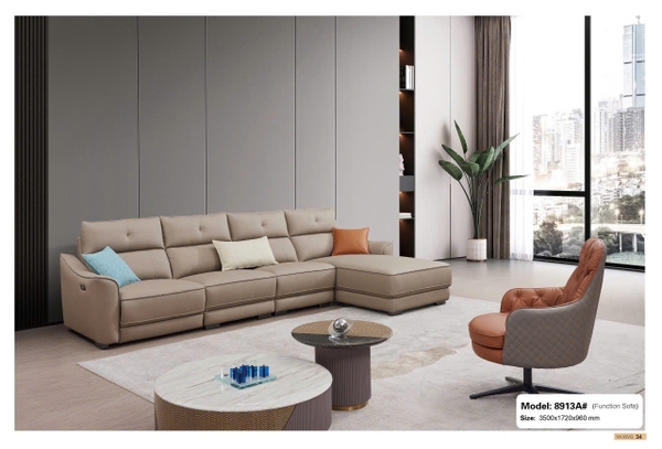 Bộ sofa da nhập khẩu SA8913