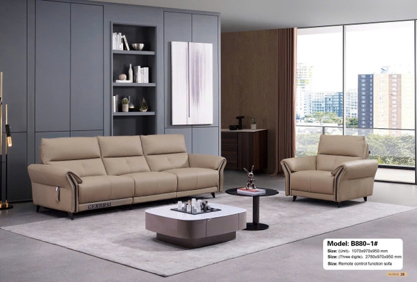 Bộ sofa da bò nhập khẩu SAB880-1