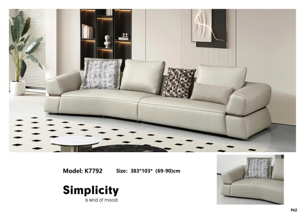 Bộ sofa da bò nhập khẩu K7792