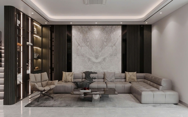 Bộ sofa góc cao cấp đặt theo thiết kế- KT: 4mx1m8. Bọc da TM Pandora, mã da- PAN38