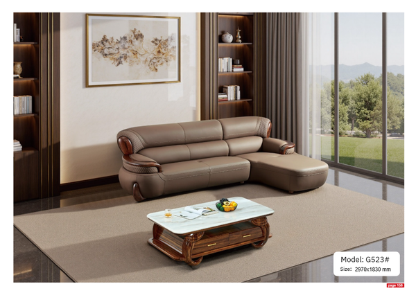 Bộ sofa nhập khẩu gỗ mun da siêu sợi G523-3.0