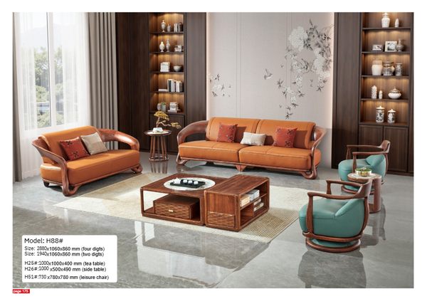 Bộ sofa nhập khẩu da bò MH88