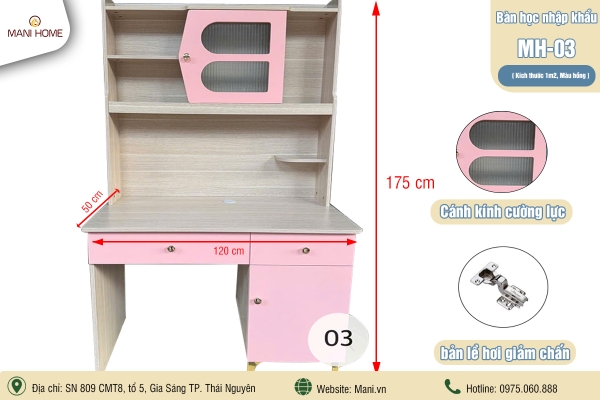 BÀN HỌC NHẬP KHẨU MH03 (1m2)
