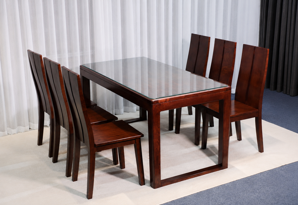Bộ bàn ăn gỗ sồi chân U - 6 ghế
