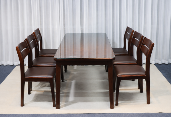 Bộ bàn ăn gỗ sồi chân trụ - 6 ghế