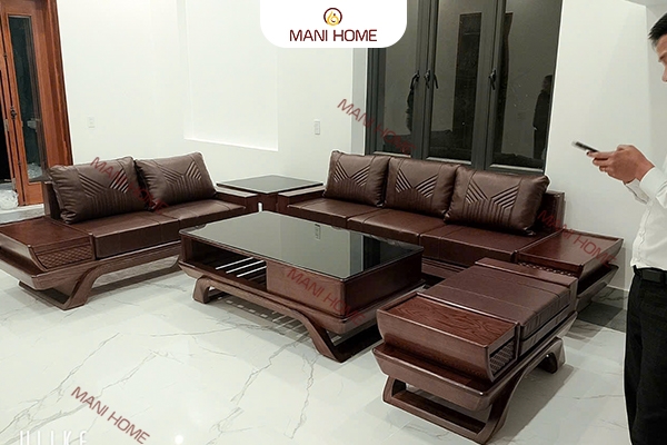 BỘ SOFA GỖ SỒI CHÂN THUYỀN MTK001