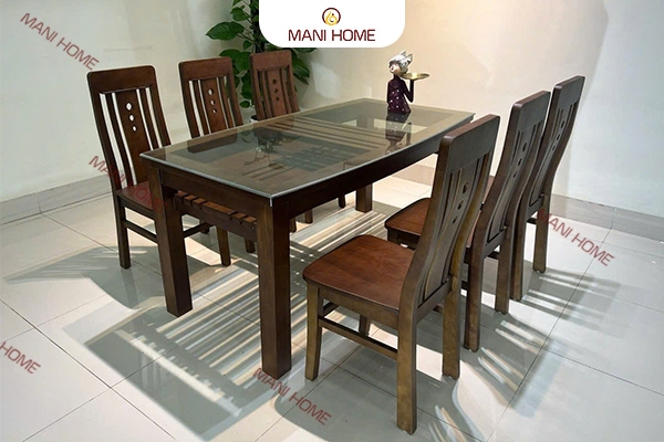 BỘ BÀN ĂN GỖ SỒI CAO CẤP 6 GHẾ 3 LỖ MTK-B5M1
