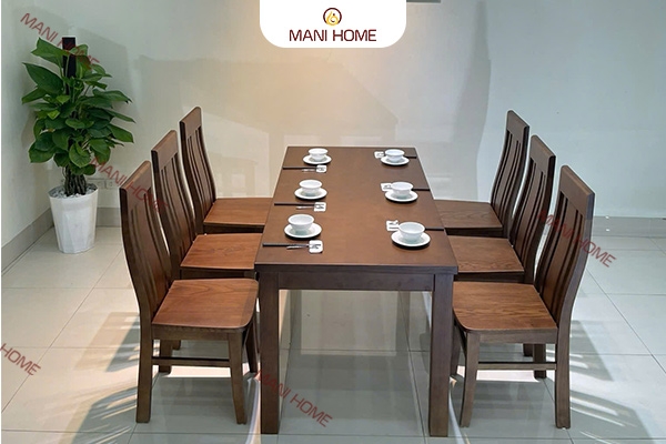 BỘ BÀN ĂN GỖ SỒI CAO CẤP 6 GHẾ CÂN TRƠN – MTK ĐẶC TRÀN