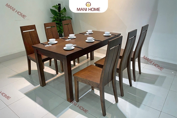 BỘ BÀN ĂN GỖ SỒI CAO CẤP 6 GHẾ GV010.M2 – MTK ĐẶC TRÀN
