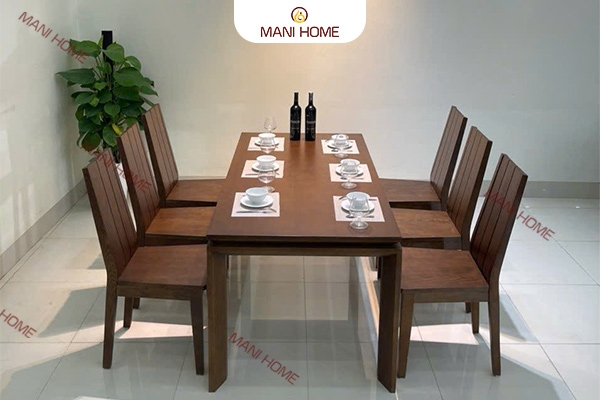 BỘ BÀN ĂN GỖ SỒI CAO CẤP 6 GHẾ GV009.M1 – MTK H002