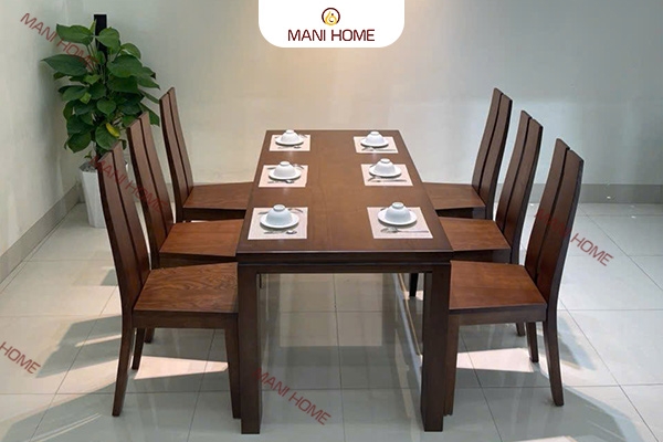 BỘ BÀN ĂN GỖ SỒI CAO CẤP 6 GHẾ GV008 – MTK H008