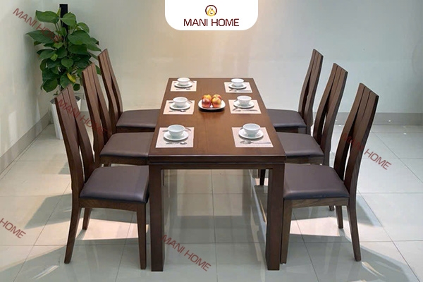 BỘ BÀN ĂN GỖ SỒI CAO CẤP 6 GHẾ GV003 – MTK H008