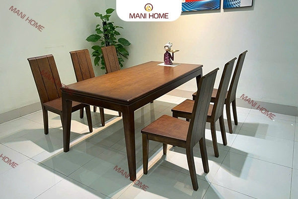 BỘ BÀN ĂN GỖ SỒI CAO CẤP 6 GHẾ GV006 – MTK H010.M3 900×1800