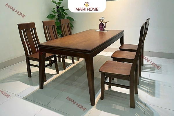 BỘ BÀN ĂN GỖ SỒI CAO CẤP 6 GHẾ CÂN TRƠN – MTK H010.M3 900×1800