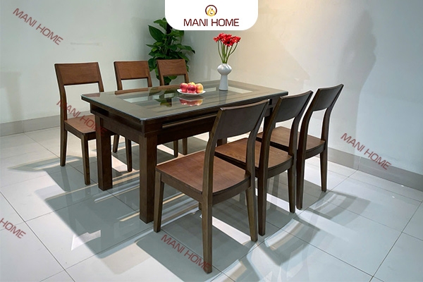 BỘ BÀN ĂN GỖ SỒI CAO CẤP 6 GHẾ GV011.M2 – MTK H020