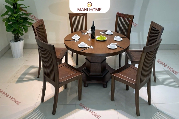 BỘ BÀN ĂN GỖ SỒI CAO CẤP 6 GHẾ B5 – MTK S1M1N