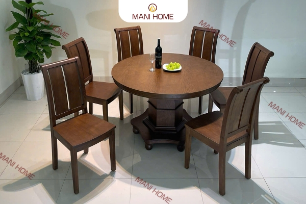 BỘ BÀN ĂN GỖ SỒI CAO CẤP 6 GHẾ B1 – MTK S1M1N