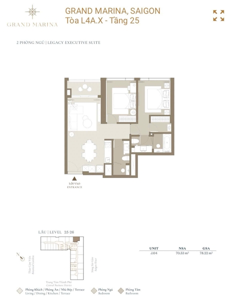 ✨FOR  SALE – SEA TOWER, GRAND MARINA SAIGON- 2 BEDROOMS- SAIGON RIVER VIEW