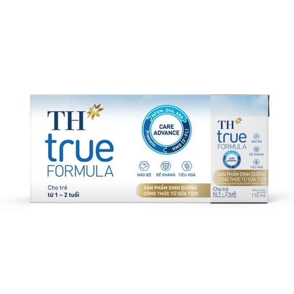 Thùng 24 Hộp sản phẩm dinh dưỡng công thức từ sữa tươi cho trẻ từ 1 đến 2 tuổi TH true FORMULA 110 ml